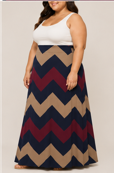 Maxifalda Estampado Zigzag