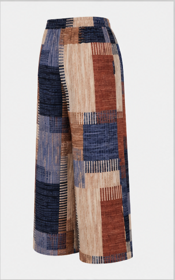 Pantalón Palazzo Estampado Patchwork