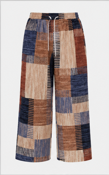 Pantalón Palazzo Estampado Patchwork