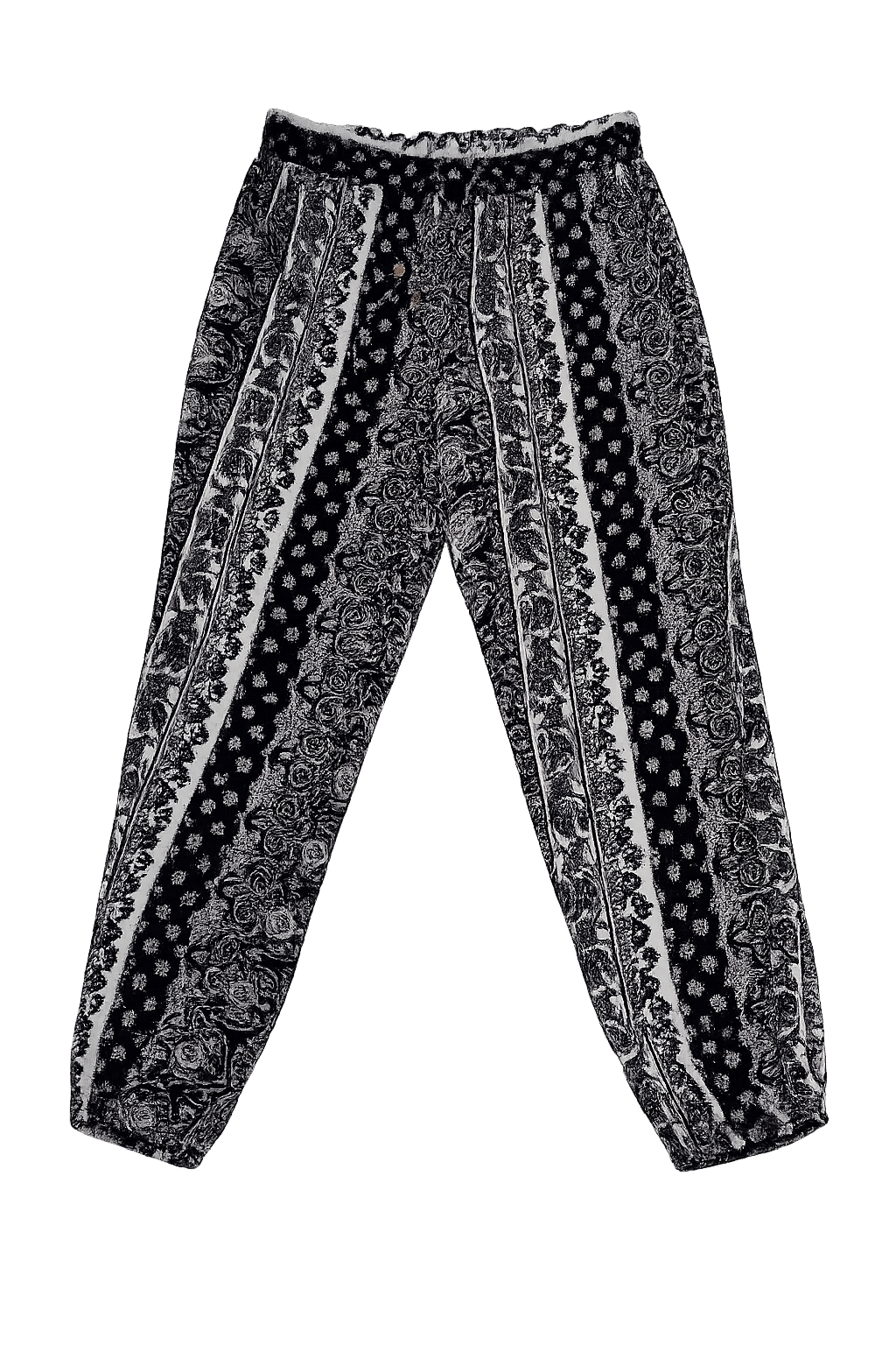 Pantalón Estampado Tribal – Blanco y Negro
