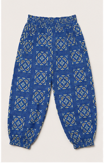 Jogger Azul con Estampado Bohemio