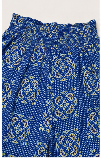 Jogger Azul con Estampado Bohemio