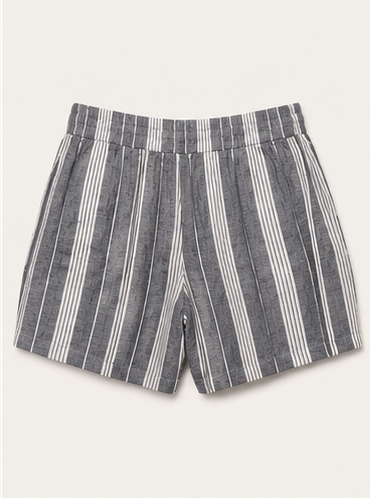 Short de Rayas Verticales Gris para Mujer