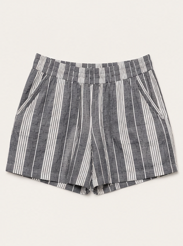 Short de Rayas Verticales Gris para Mujer