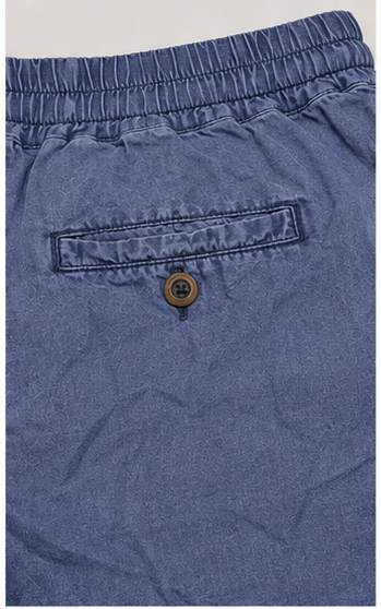 Short Tipo Chambray con Cintura Elástica y Cordón Ajustable