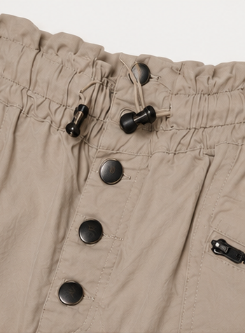 Short Cargo Beige de Tiro Alto para Mujer