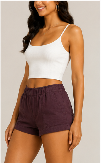Short Casual de Cintura Elástica