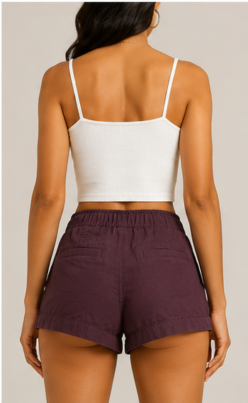Short Casual de Cintura Elástica
