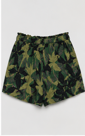 Short Estampado Tropical con Cintura Elástica