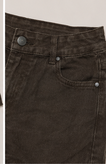 Short de Mezclilla de Tiro Alto con Dobladillo Deshilachado