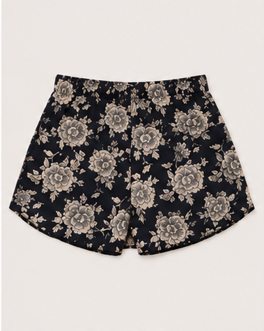 Short Floral Negro para Mujer