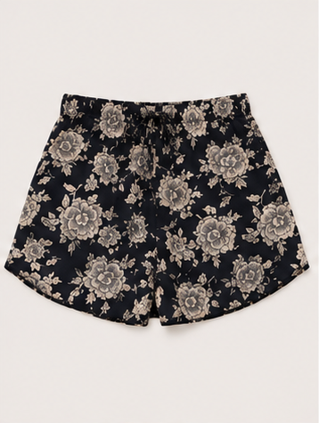 Short Floral Negro para Mujer