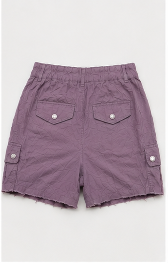 Short Cargo Color Lavanda con Bolsillos