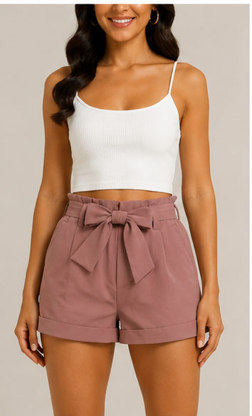 Short de Tiro Alto con Lazo Ajustable