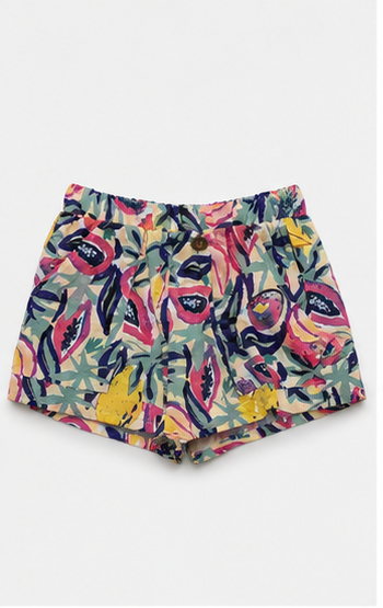 Short Estampado Tropical con Cintura Elástica