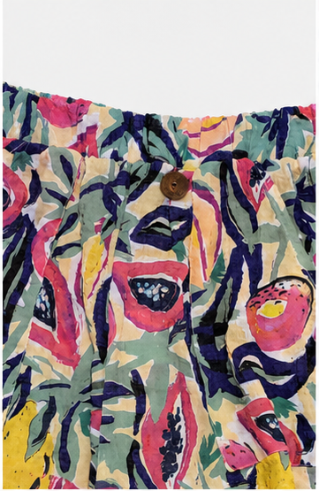 Short Estampado Tropical con Cintura Elástica