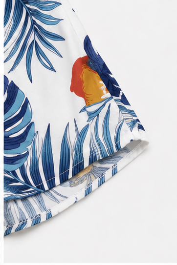 Short Tropical Estampado de Tiro Alto