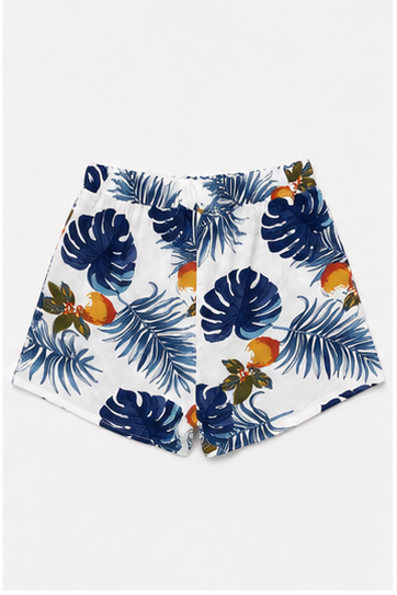 Short Tropical Estampado de Tiro Alto