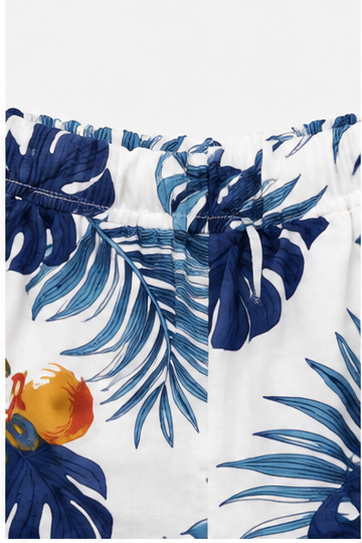 Short Tropical Estampado de Tiro Alto