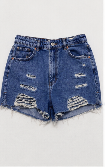 Short de Mezclilla Azul Desgastado