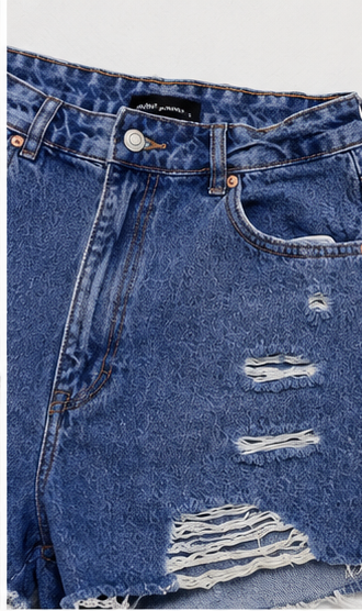 Short de Mezclilla Azul Desgastado