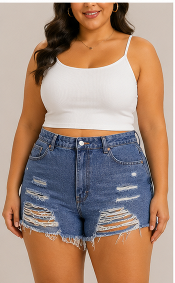 Short de Mezclilla Azul Desgastado