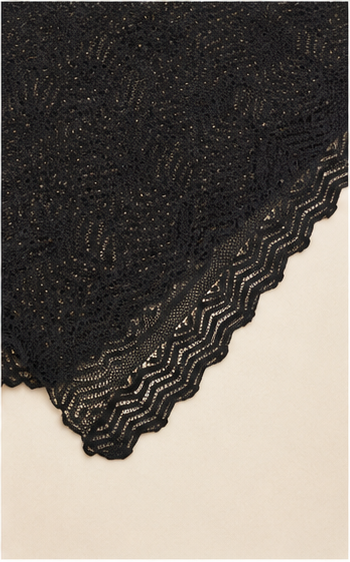 Sobretodo de Encaje Negro Estilo Poncho