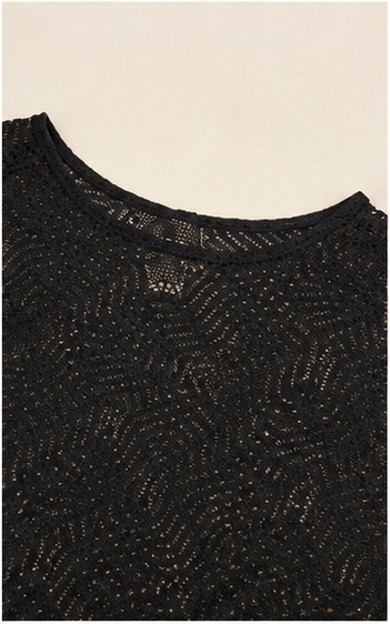 Sobretodo de Encaje Negro Estilo Poncho