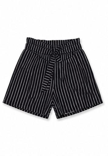 Short de Rayas con Cinturón para Mujer