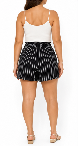 Short de Rayas con Cinturón para Mujer