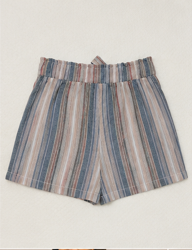 Short de Rayas Multicolor con Cinturón