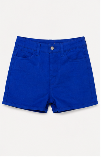 Short de Mezclilla Azul Rey de Tiro Alto