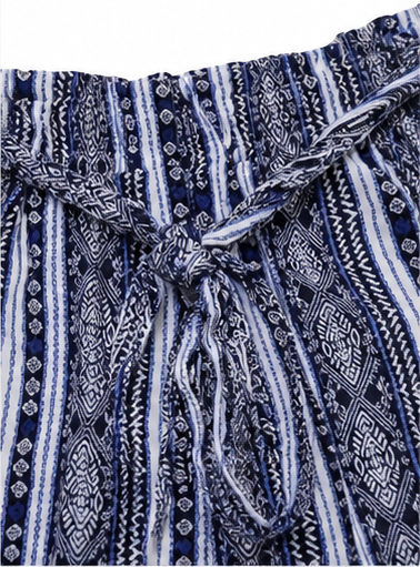 Short Boho Azul con Estampado Étnico