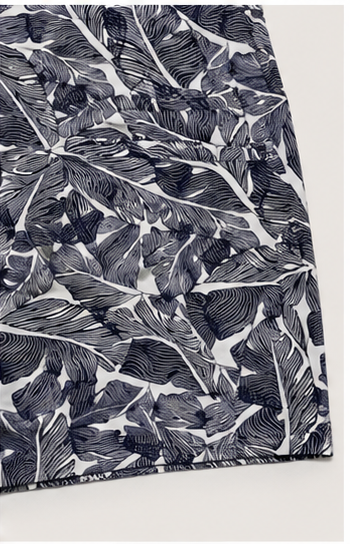 Short Azul con Estampado Botánico