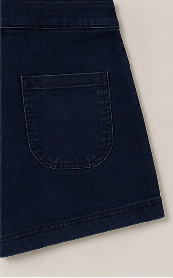 Short Denim Azul Marino de Tiro Alto