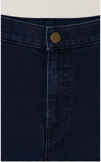 Short Denim Azul Marino de Tiro Alto