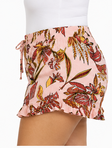 Short Floral con Volante