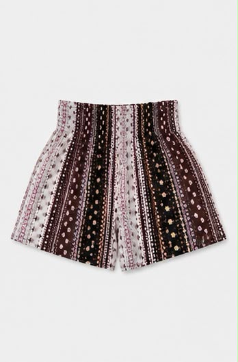 Short de Cintura Alta con Estampado Étnico