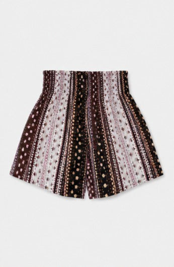Short de Cintura Alta con Estampado Étnico