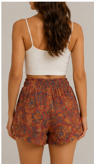 Short Estampado Boho de Tiro Alto