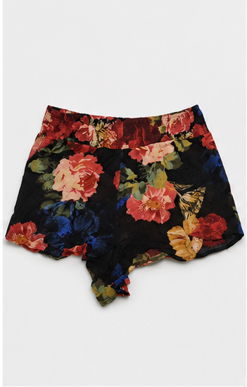 Short Floral de Tiro Alto con Cintura Elástica