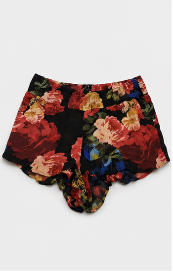 Short Floral de Tiro Alto con Cintura Elástica