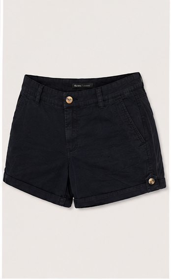 Short Casual de Tiro Medio con Bolsillos Negro