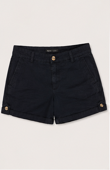 Short Casual de Tiro Medio con Bolsillos Negro