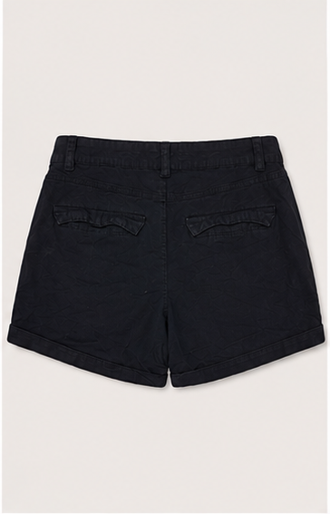 Short Casual de Tiro Medio con Bolsillos Negro