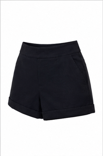 Short Clásico de Tiro Alto con Dobladillo Negro
