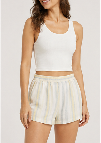 Short a Rayas Pastel con Cintura Elástica