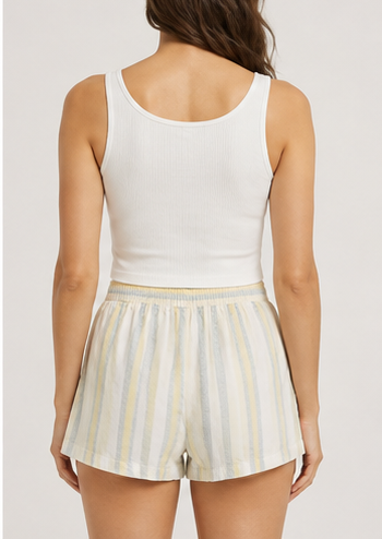 Short a Rayas Pastel con Cintura Elástica