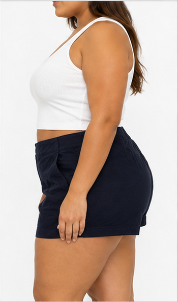 Short Casual de Tiro Medio con Bolsillos Negro