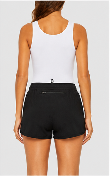 Short Deportivo Ligero con Cintura Elástica Negro